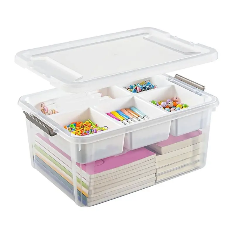 ABFI Art Supply Craft Organizer 17 QT Plastic Storage Box With Removable Tray And Stackable Storage Container
ABFI Art Supply Craft Organizer 17 QT Plastic Storage Box With Removable Tray And Stackable Storage Container