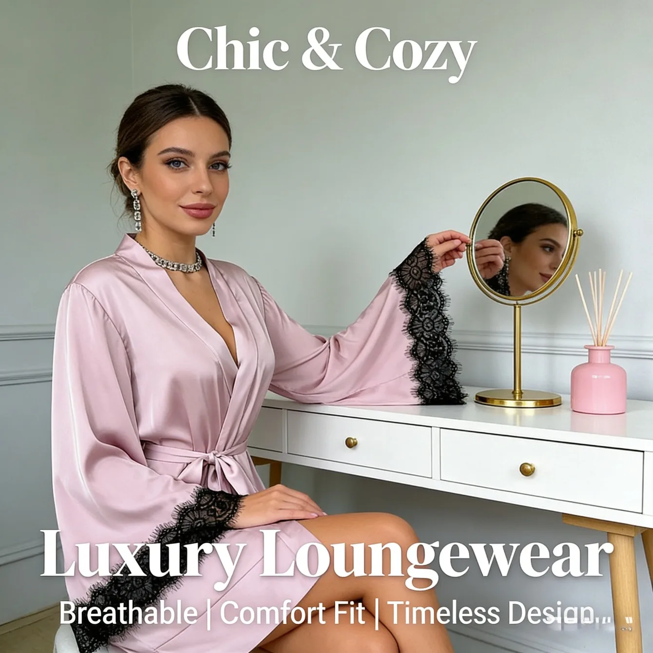 Атласный домашний халат средней длины с длинными рукавами, женские пижамы и халат полного размера
Атласный домашний халат средней длины с длинными рукавами, женские пижамы и халат полного размера