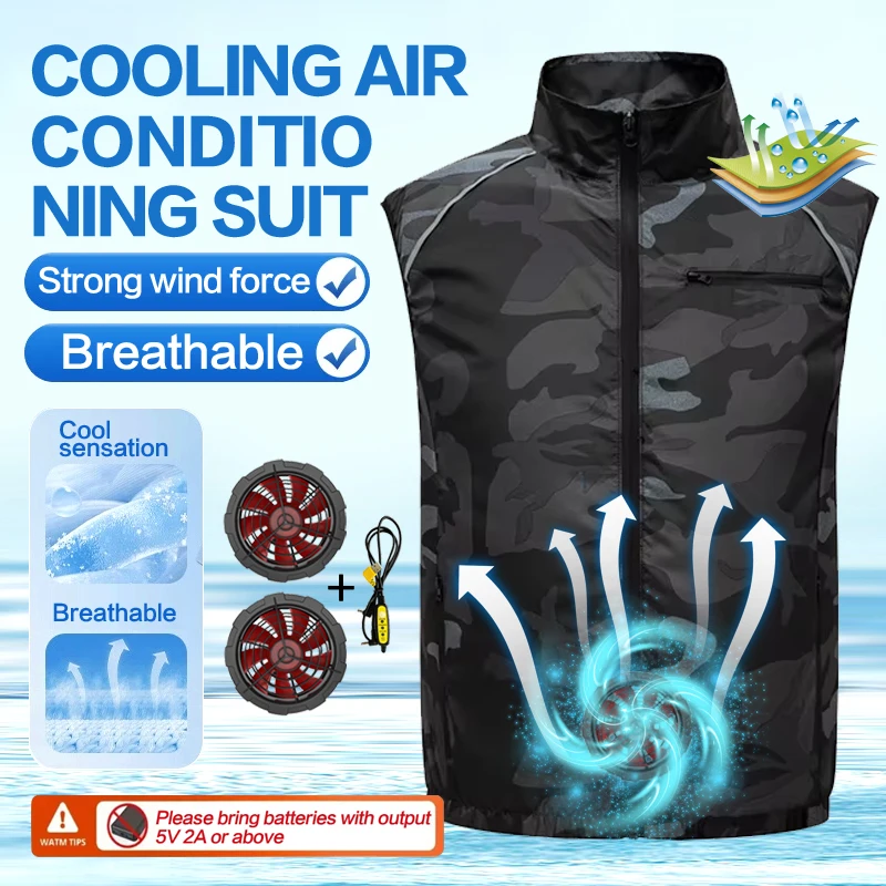 Summer Cooling Fan Vest Fan Jacket USB Refrigeration Air Conditioning Clothing Outdoor Heat Protection Fishing Work clothes
Summer Cooling Fan Vest Fan Jacket USB Refrigeration Air Conditioning Clothing Outdoor Heat Protection Fishing Work clothes
