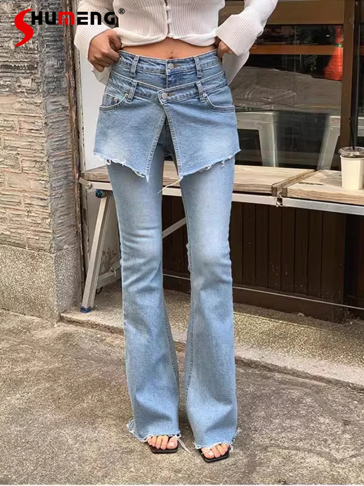 Faux Two-piece Micro Flared Jeans Women's 2025 Spring New High-waist Skirt Splicing Design Hip-wrapped Elastic Slim-fit Trousers
Faux Two-piece Micro Flared Jeans Women's 2025 Spring New High-waist Skirt Splicing Design Hip-wrapped Elastic Slim-fit Trousers