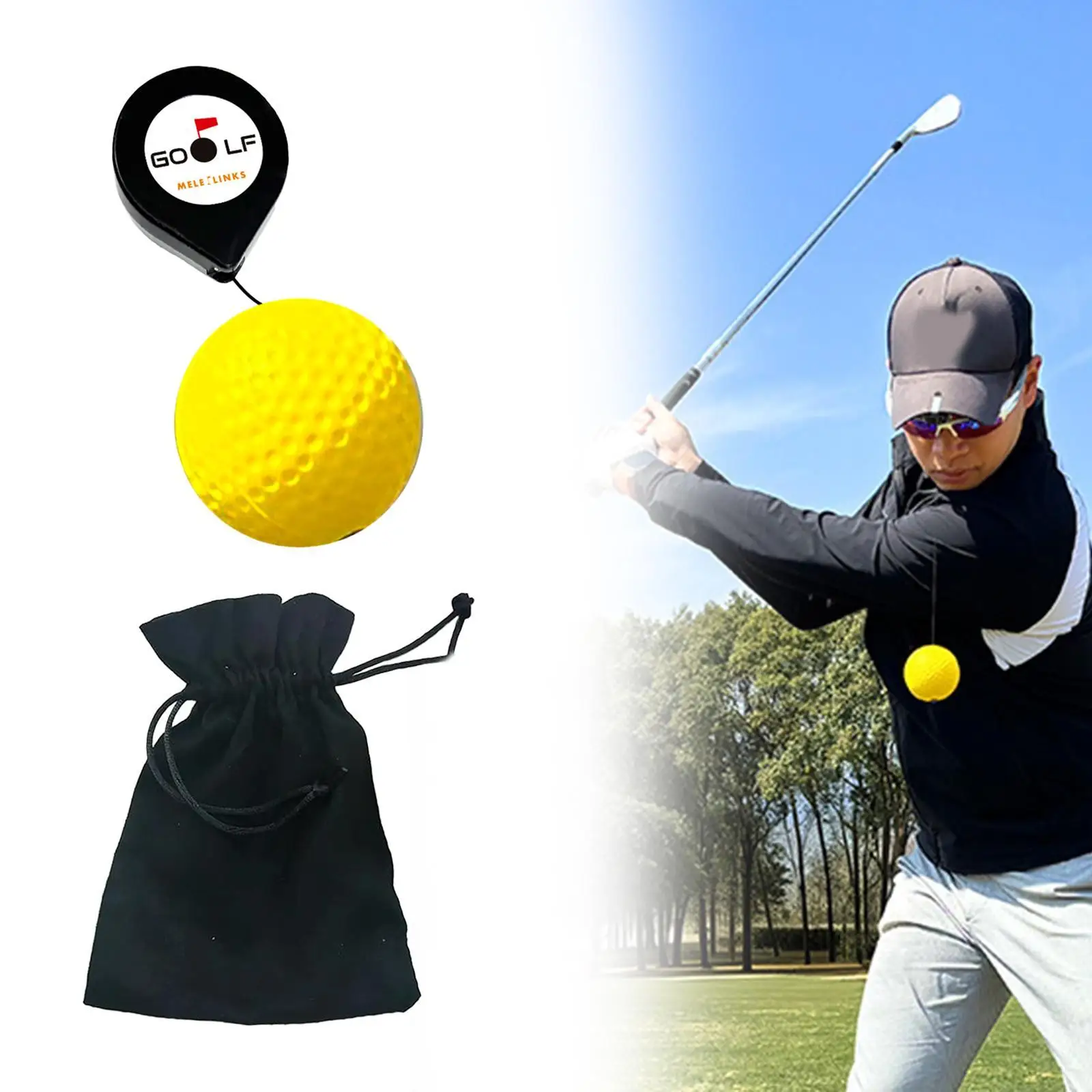 Golf Swing Trainer with Storage Bag Posture Correction Sports Tool Practice Equipment Elastic Cord Golf Head Balance Rotation
Golf Swing Trainer with Storage Bag Posture Correction Sports Tool Practice Equipment Elastic Cord Golf Head Balance Rotation
