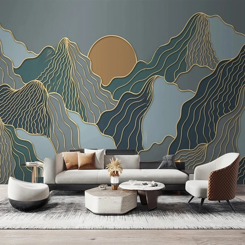 Customized 3D Embossed Mountain Sunrise Wall Murals - Modern Chinese-style Carved Line Art Wallpaper for Living Room TV Sofa
Customized 3D Embossed Mountain Sunrise Wall Murals - Modern Chinese-style Carved Line Art Wallpaper for Living Room TV Sofa