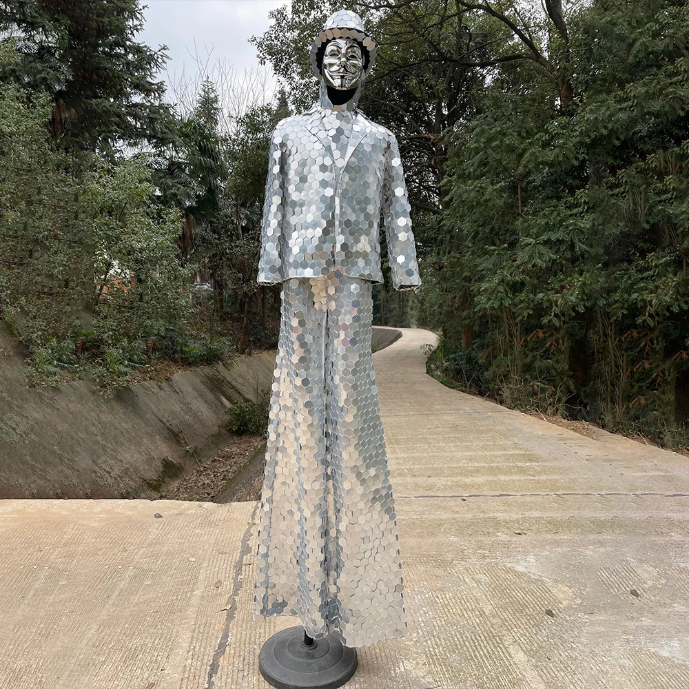 Handmade Silver Gold Stilts Walker Mirror Man Show Suit Stage Dress Performance Costume Halloween Easter Show Outfit
Handmade Silver Gold Stilts Walker Mirror Man Show Suit Stage Dress Performance Costume Halloween Easter Show Outfit