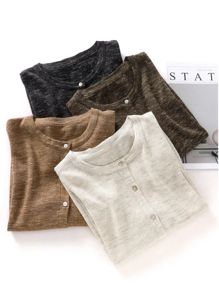Women's Gentle Wind Linen Long Sleeve Knitted Open Cardigan Ultra-Thin Summer New Style Shawl Air Conditioning Shirt Trendy
Women's Gentle Wind Linen Long Sleeve Knitted Open Cardigan Ultra-Thin Summer New Style Shawl Air Conditioning Shirt Trendy