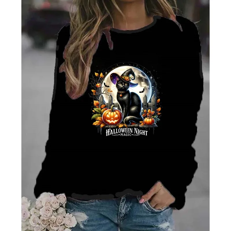 Halloween Horror Cat New Printed Pattern Top Long Sleeve Crew-neck Hoodie Aesthetic Sweatshirt Streetwear Women
Halloween Horror Cat New Printed Pattern Top Long Sleeve Crew-neck Hoodie Aesthetic Sweatshirt Streetwear Women