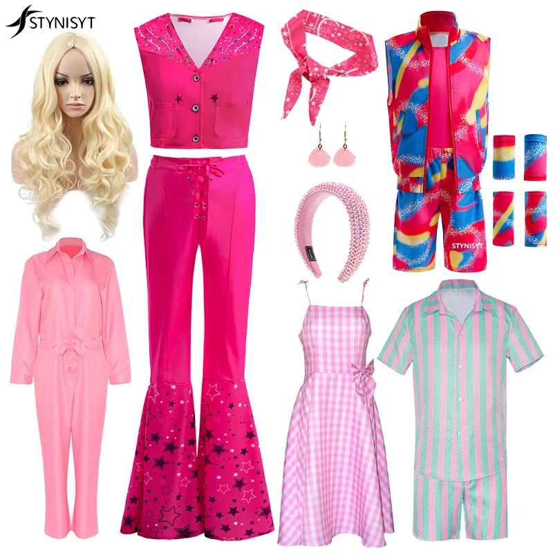 Movie Barbi Cosplay Costume for Women Girls Pink Clothes Top Pants Suit Halloween Costumes Movie Halloween Uniform
Movie Barbi Cosplay Costume for Women Girls Pink Clothes Top Pants Suit Halloween Costumes Movie Halloween Uniform