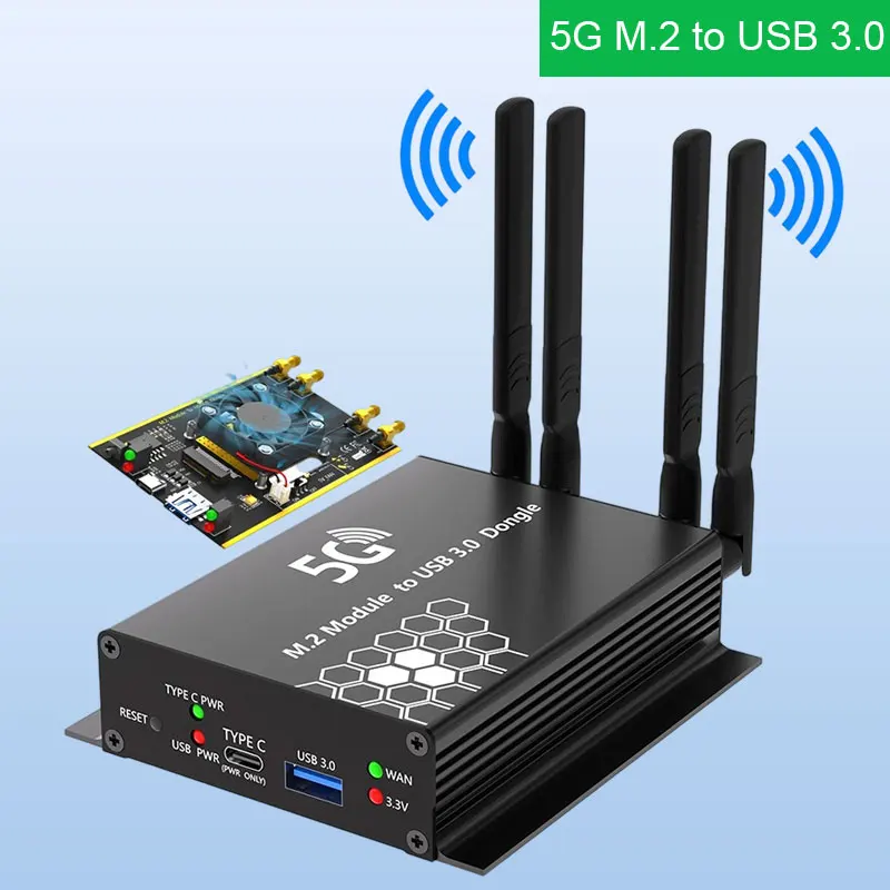 Карта адаптера ADT-Link 5G M.2 — USB 3.0 с 4 антеннами, корпусом и охлаждающим вентилятором для SIM/Micro/NANO RM500Q RM500U GM800 SIM8200
Карта адаптера ADT-Link 5G M.2 — USB 3.0 с 4 антеннами, корпусом и охлаждающим вентилятором для SIM/Micro/NANO RM500Q RM500U GM800 SIM8200
