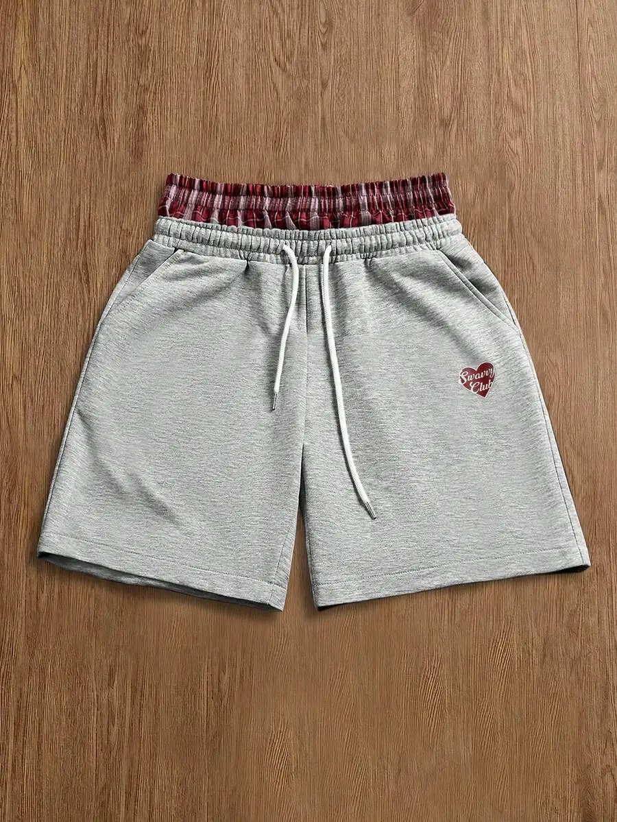 Men Casual Drawstring Waist Shorts With Letter Patch
Men Casual Drawstring Waist Shorts With Letter Patch