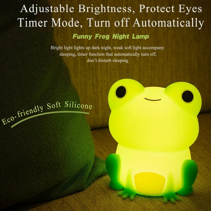Cute Frog Silicone Sleeping Night Light,Dimmable Timer,Rechargeable Colorful Light,Room Decor Gifts
Cute Frog Silicone Sleeping Night Light,Dimmable Timer,Rechargeable Colorful Light,Room Decor Gifts