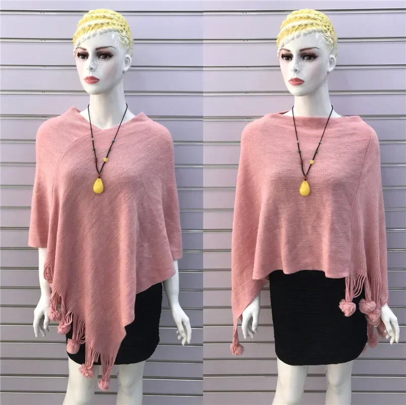 Korean Version Of Spring Autumn Women Shawl Hanging Ball Solid Color Knitted Hanging Ball Cloak Lady Coat Leisure Pink
Korean Version Of Spring Autumn Women Shawl Hanging Ball Solid Color Knitted Hanging Ball Cloak Lady Coat Leisure Pink
