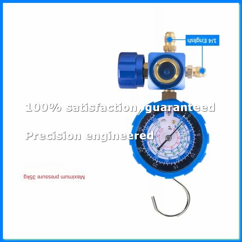 Air Condition Gauge for R410A R22 R134A R404A Refrigerants Manifold Gauge Manometer Valve with Visual Mirror 500Psi Blue-A73M