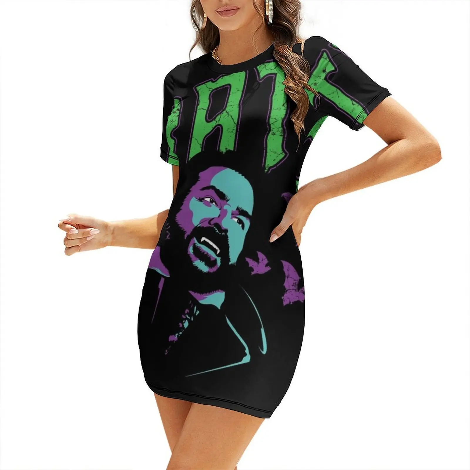 BAT! Short Sleeved Dress sexy short dresses daring dress party night Woman fashion
BAT! Short Sleeved Dress sexy short dresses daring dress party night Woman fashion