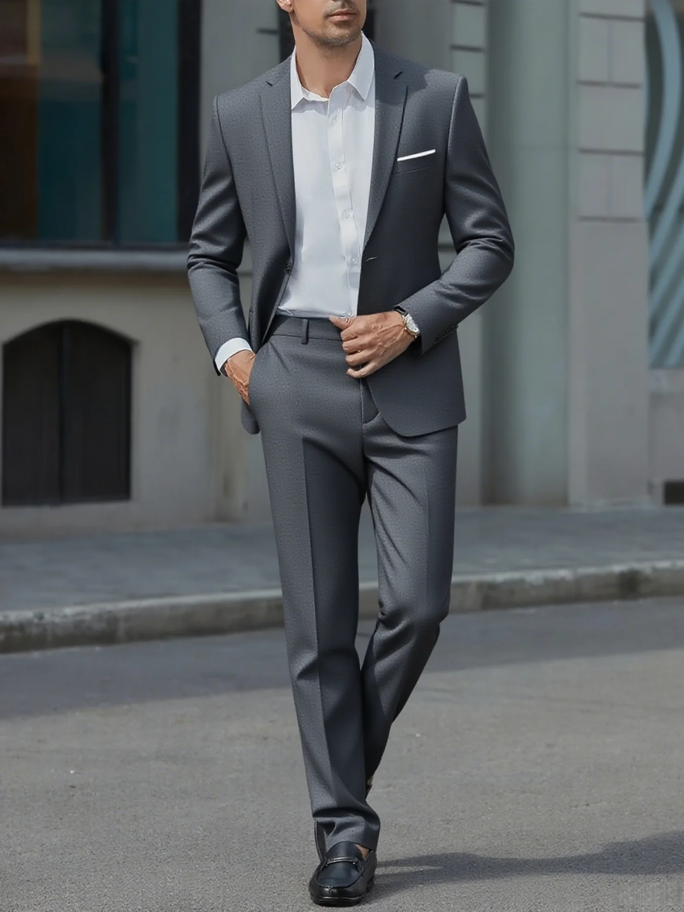 2pcs Men's Gentleman Style Suit Set, Slim Jacket & Trousers, Suitable for Wedding, Prom, Party And Banquet
2pcs Men's Gentleman Style Suit Set, Slim Jacket & Trousers, Suitable for Wedding, Prom, Party And Banquet