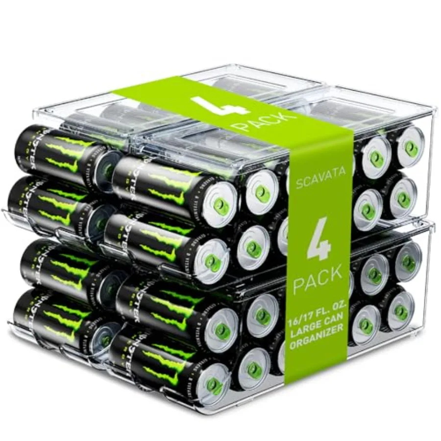 4 Pack Tall Skinny Can Organizer for Refrigerator, Stackable Large Soda Cans of 16oz and 17oz Beverage Energy Drink Container H
4 Pack Tall Skinny Can Organizer for Refrigerator, Stackable Large Soda Cans of 16oz and 17oz Beverage Energy Drink Container H