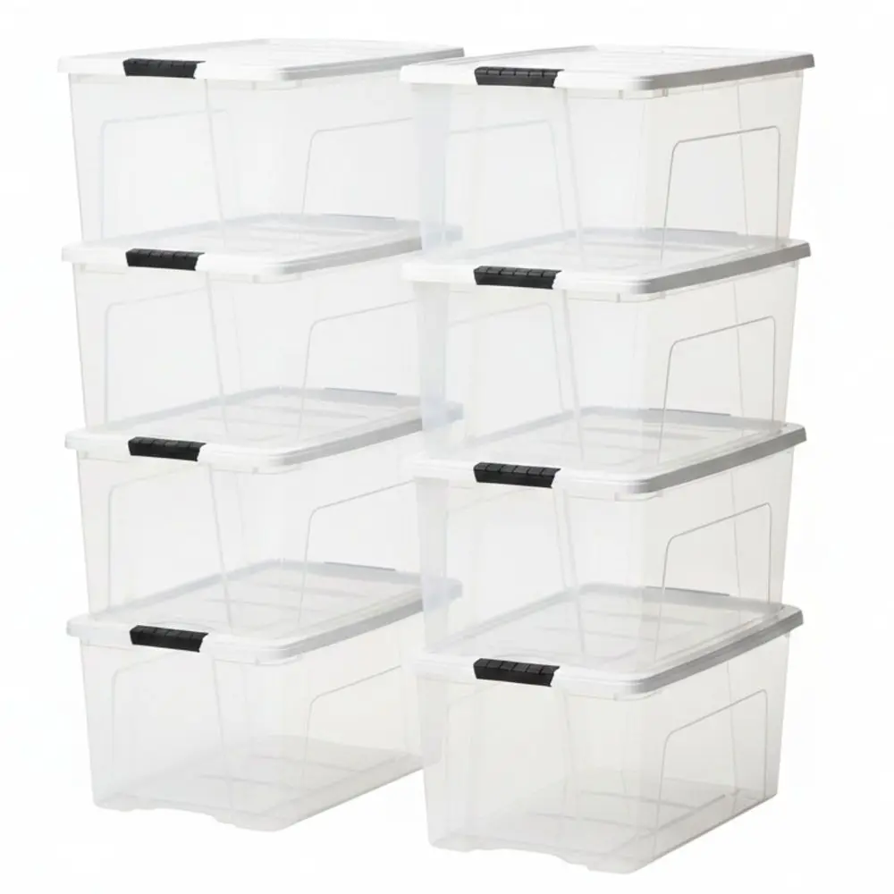 72 Qt Stackable Plastic Storage Bins with Lids, 8 Pack BPAFree, Made in USA SeeThrough Organizing Solution, Latches, Durable Ne
72 Qt Stackable Plastic Storage Bins with Lids, 8 Pack BPAFree, Made in USA SeeThrough Organizing Solution, Latches, Durable Ne
