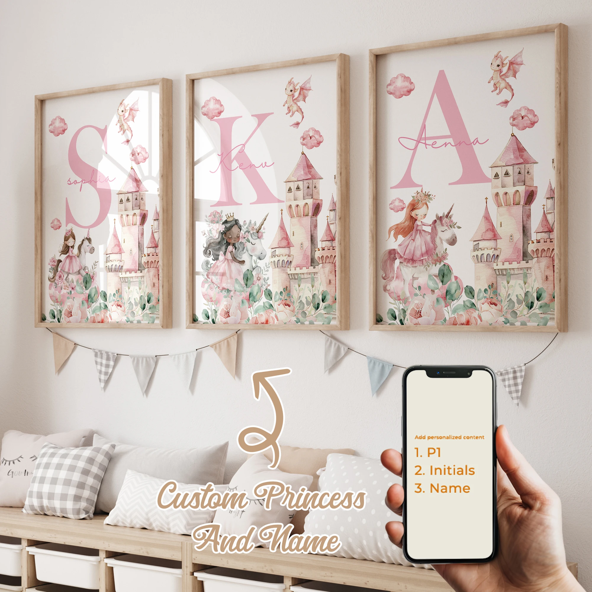 Personalization Custom Castle Princess Kids Name Wall Art Framed Print Picture Living Room Kids Girl Room Home Decor Gift
Personalization Custom Castle Princess Kids Name Wall Art Framed Print Picture Living Room Kids Girl Room Home Decor Gift