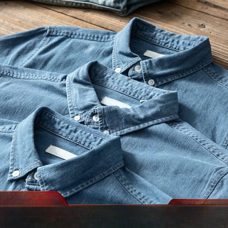 Soft Washed Denim Casual Long Sleeve Men's Shirt Fashionable Autumn Wear Standard Fit Youth Urban Style Square Collar Open Ca...
Soft Washed Denim Casual Long Sleeve Men's Shirt Fashionable Autumn Wear Standard Fit Youth Urban Style Square Collar Open Ca...