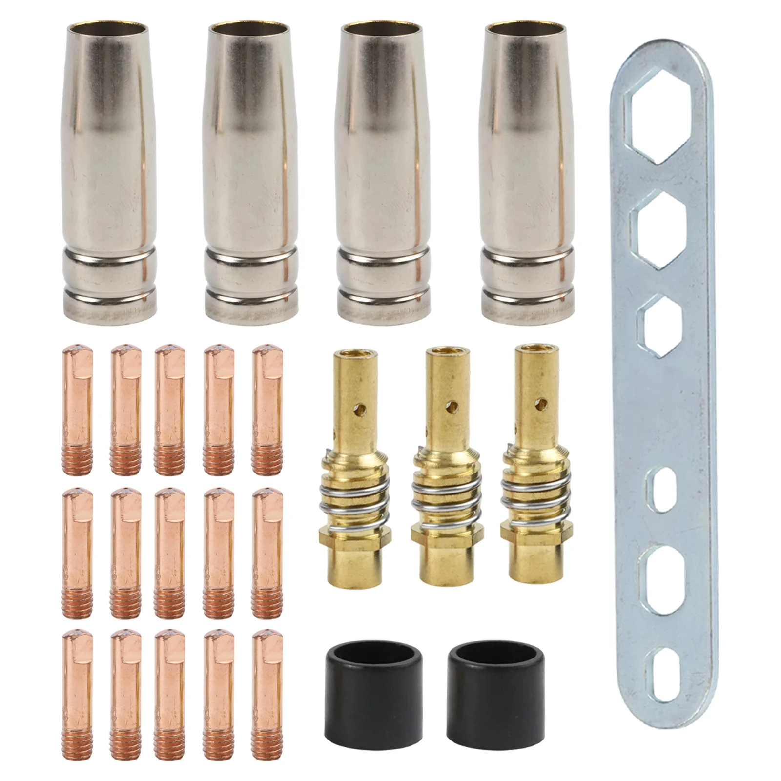 Welding Wear Parts Kit 25PCS for AK15 MIG Welder Compatible with MB15 Burners Copper Metal Construction Easy Installation
Welding Wear Parts Kit 25PCS for AK15 MIG Welder Compatible with MB15 Burners Copper Metal Construction Easy Installation
