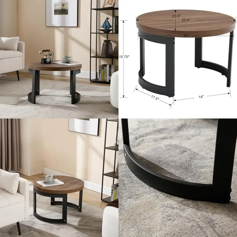 Современный круглый журнальный столик для эспрессо середины века шириной 23,5 для гостиной, встреч, приема и офисных помещений 
Современный круглый журнальный столик для эспрессо середины века шириной 23,5 для гостиной, встреч, приема и офисных помещений