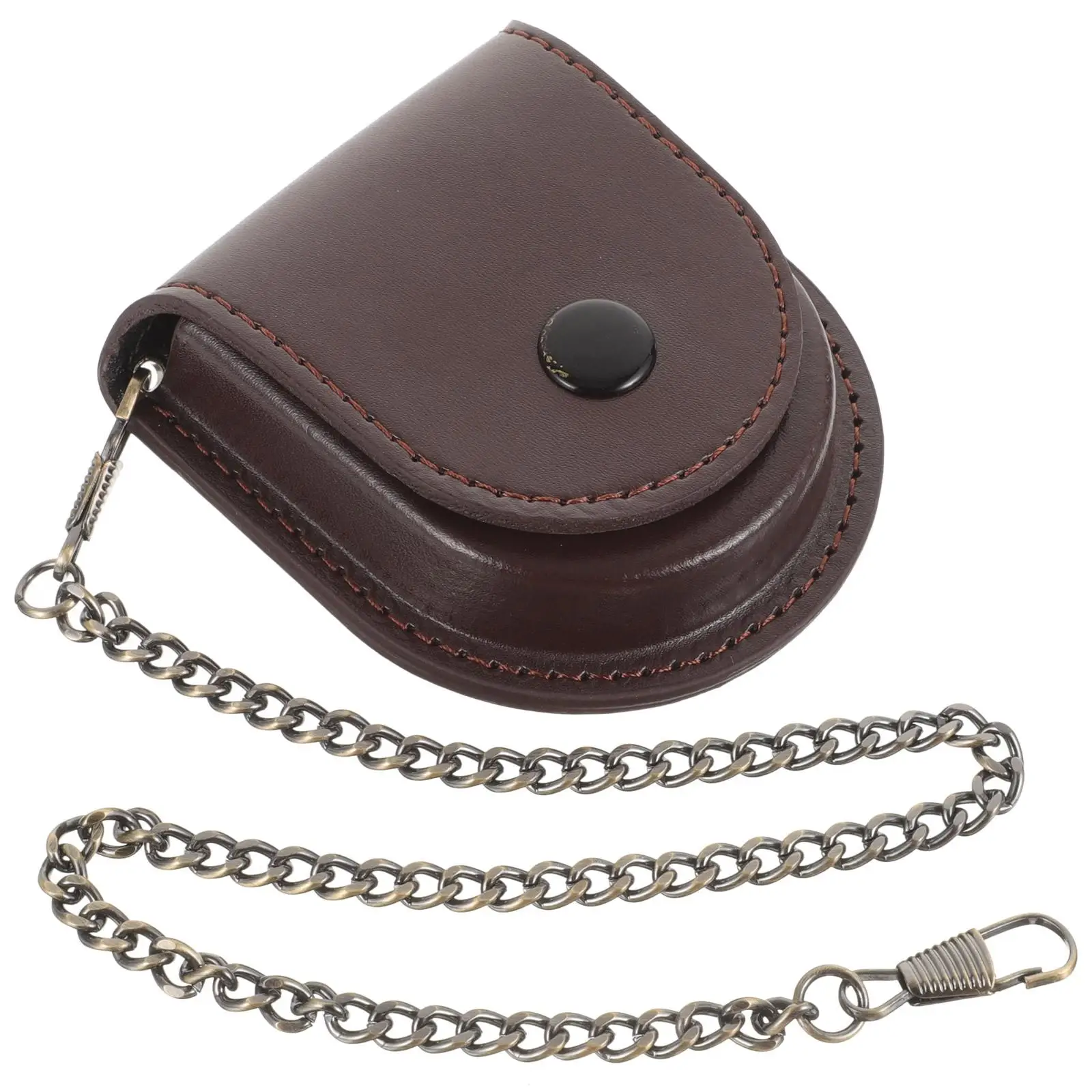 1pcs Pocket Watch Case Retro PU Cover Black with Bronze Chain Dustproof Scratch Resistant Storage Bag Portable for Men
1pcs Pocket Watch Case Retro PU Cover Black with Bronze Chain Dustproof Scratch Resistant Storage Bag Portable for Men