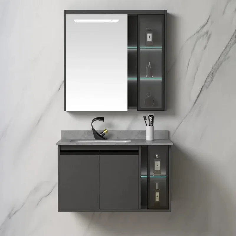 80CM Lighted Vanity Sink Restroom Furniture Metal Feet Customized And Comb Floating Bathroom Cabinet Grey
80CM Lighted Vanity Sink Restroom Furniture Metal Feet Customized And Comb Floating Bathroom Cabinet Grey