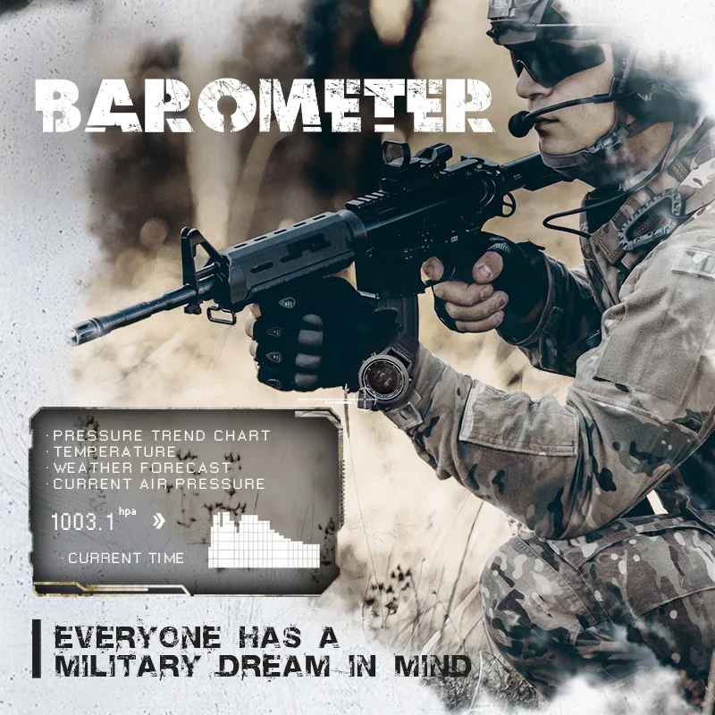 APACHE-46 Smartwatch Altimeter Thermometer Barometer Compass 50M Waterwoof EL Backlight Stopwatch Outdoor Sport Electronic Watch
APACHE-46 Smartwatch Altimeter Thermometer Barometer Compass 50M Waterwoof EL Backlight Stopwatch Outdoor Sport Electronic Watch