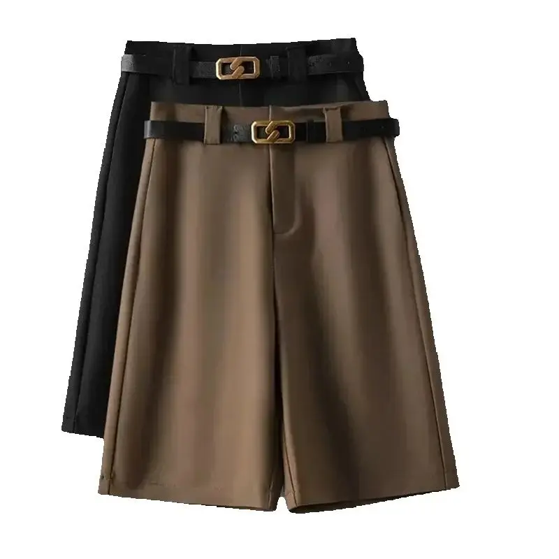 Black five quarter pants women's 2025 New Summer Suit Shorts Female Thin Loose slimming Casual Pants Khaki Straight leg Shorts
Black five quarter pants women's 2025 New Summer Suit Shorts Female Thin Loose slimming Casual Pants Khaki Straight leg Shorts