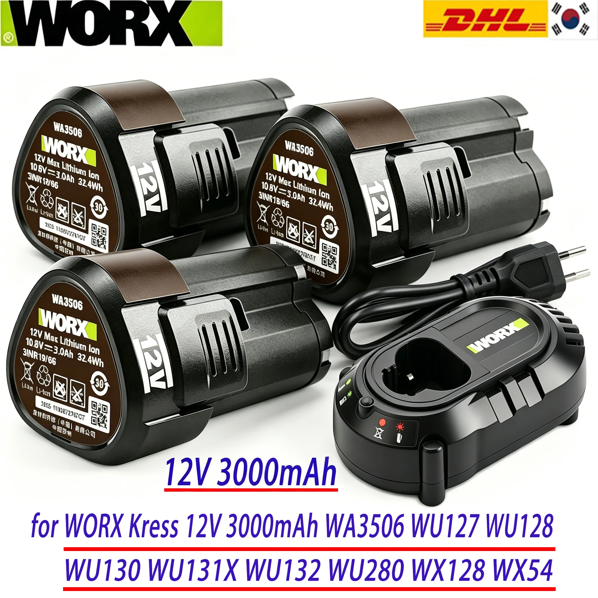 100% Original 3.0Ah for WORX Kress 12V WA3506 WU127 WU128 WU130 WU131X WU132 WU280 WX128 WX540 Power Tool Battery
100% Original 3.0Ah for WORX Kress 12V WA3506 WU127 WU128 WU130 WU131X WU132 WU280 WX128 WX540 Power Tool Battery