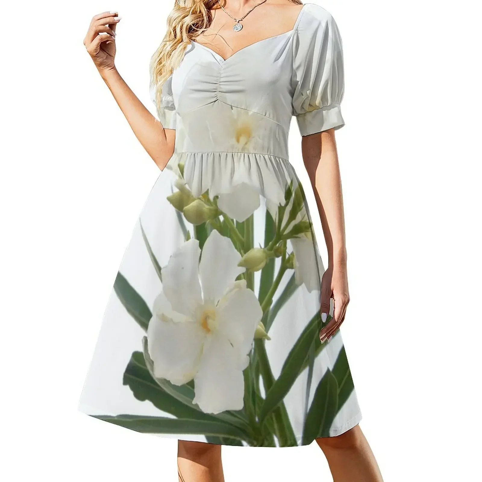 White Oleander Flowers Close Up Isolated On White Background Short-Sleeved Dress Women's summer dresses Dress
White Oleander Flowers Close Up Isolated On White Background Short-Sleeved Dress Women's summer dresses Dress