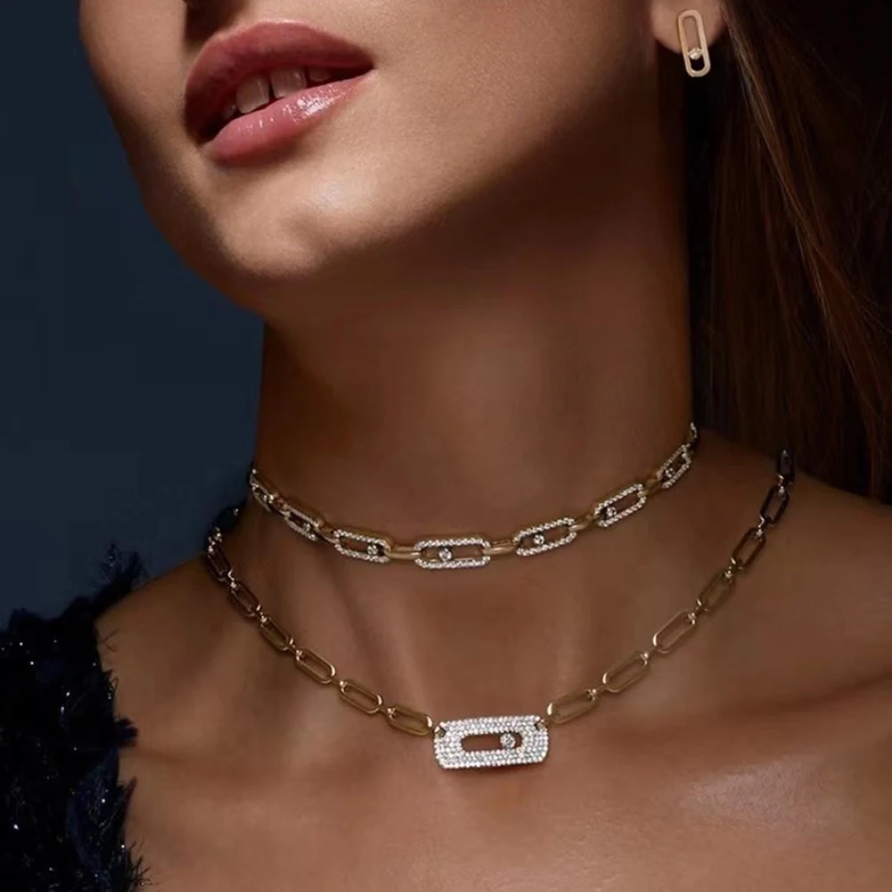 HIBRIDE Fashion Micro Pave CZ Pin Link Chain Choker Necklace Pendants for Women Bridal Engagement Party Jewelry bijoux femme P87
HIBRIDE Fashion Micro Pave CZ Pin Link Chain Choker Necklace Pendants for Women Bridal Engagement Party Jewelry bijoux femme P87