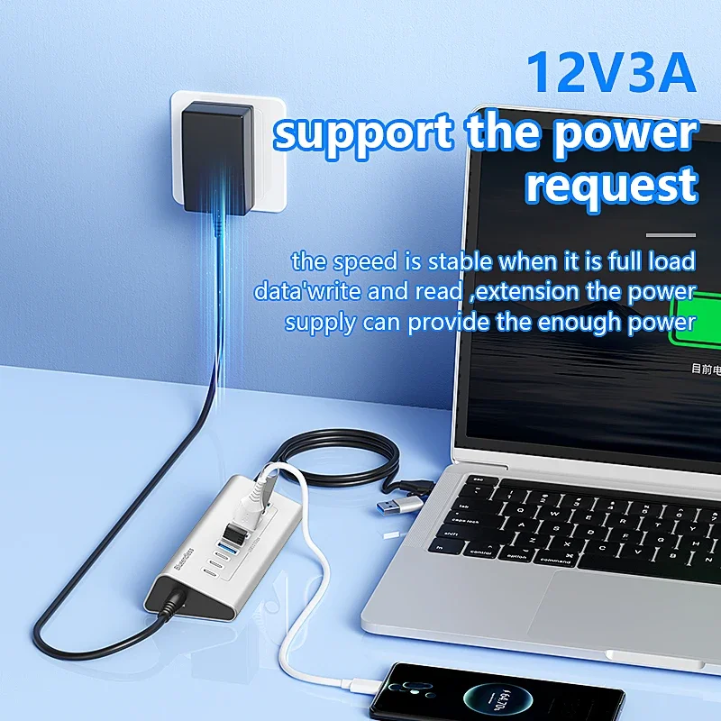 7-in-2 USB HUB 5Gbps 3.0 Docking Station Data Transfer Aluminum Alloy USB Docking Station USB Splitter For PC Laptop Macbook
7-in-2 USB HUB 5Gbps 3.0 Docking Station Data Transfer Aluminum Alloy USB Docking Station USB Splitter For PC Laptop Macbook