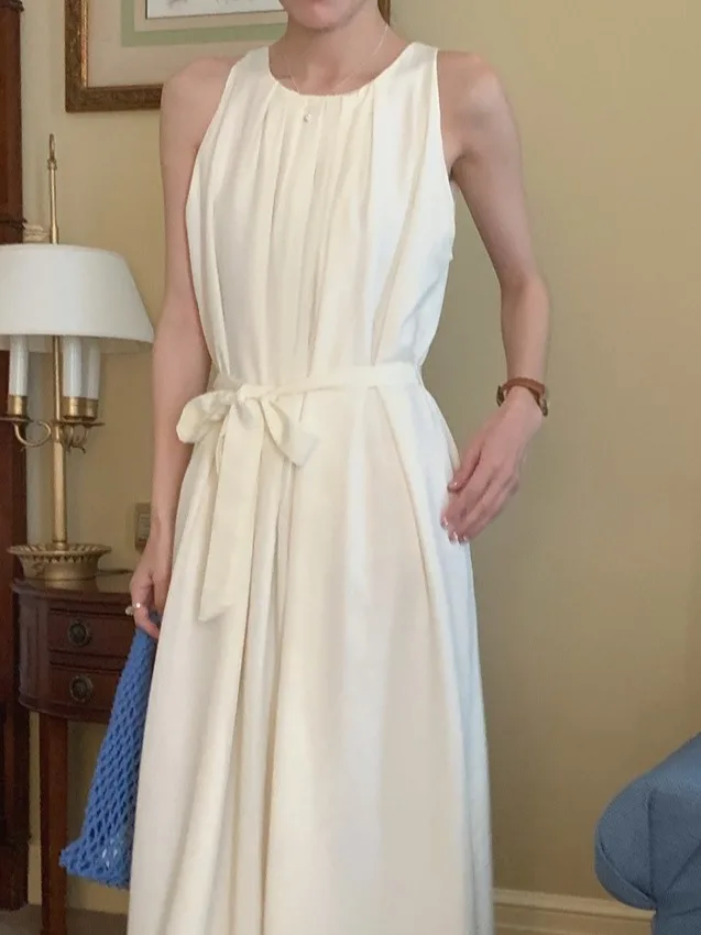 Slimming Effect Summer Lazy Sle round Ne Pleated Design Belted Waist Vest Dr Chic Casual Comfortable Svel Women'...
Slimming Effect Summer Lazy Sle round Ne Pleated Design Belted Waist Vest Dr Chic Casual Comfortable Svel Women'...