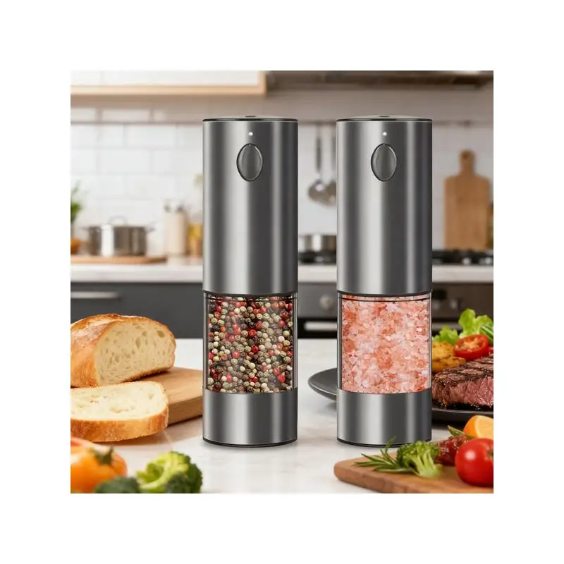 Набор из 2 электрических мельниц для соли и перца на батарейках — регулируемая степень грубости для домашней кухни — прочный пластик, автоматический
Набор из 2 электрических мельниц для соли и перца на батарейках — регулируемая степень грубости для домашней кухни — прочный пластик, автоматический