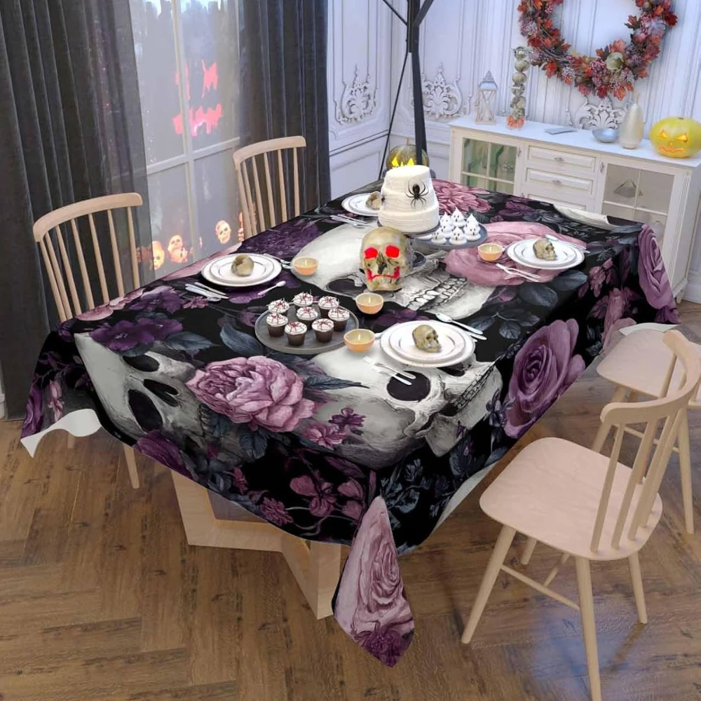 Halloween Skull Flower Waterproof Tablecloth for Table Deocr Vintage Pink Floral Kitchen Dining Table Cloth Halloween Decoration
Halloween Skull Flower Waterproof Tablecloth for Table Deocr Vintage Pink Floral Kitchen Dining Table Cloth Halloween Decoration