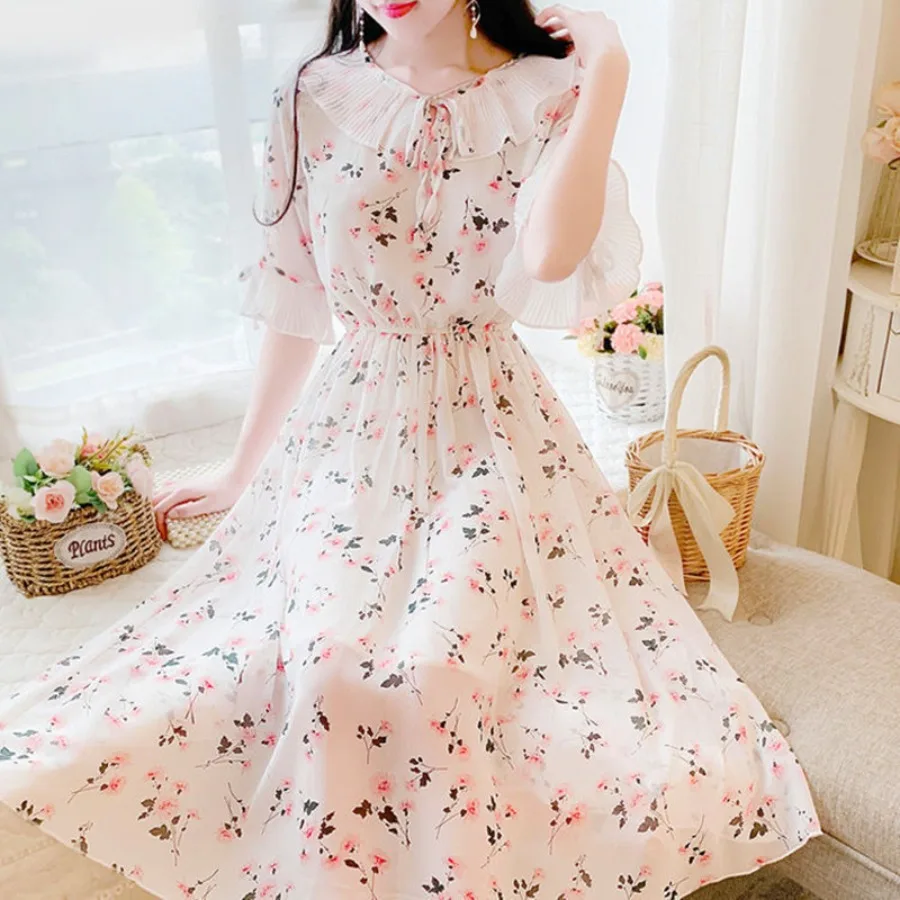 【New style】New Year's new large size fat MM summer mid-long sweet dolly collar fashionable floral chiffon fairy dress
【New style】New Year's new large size fat MM summer mid-long sweet dolly collar fashionable floral chiffon fairy dress