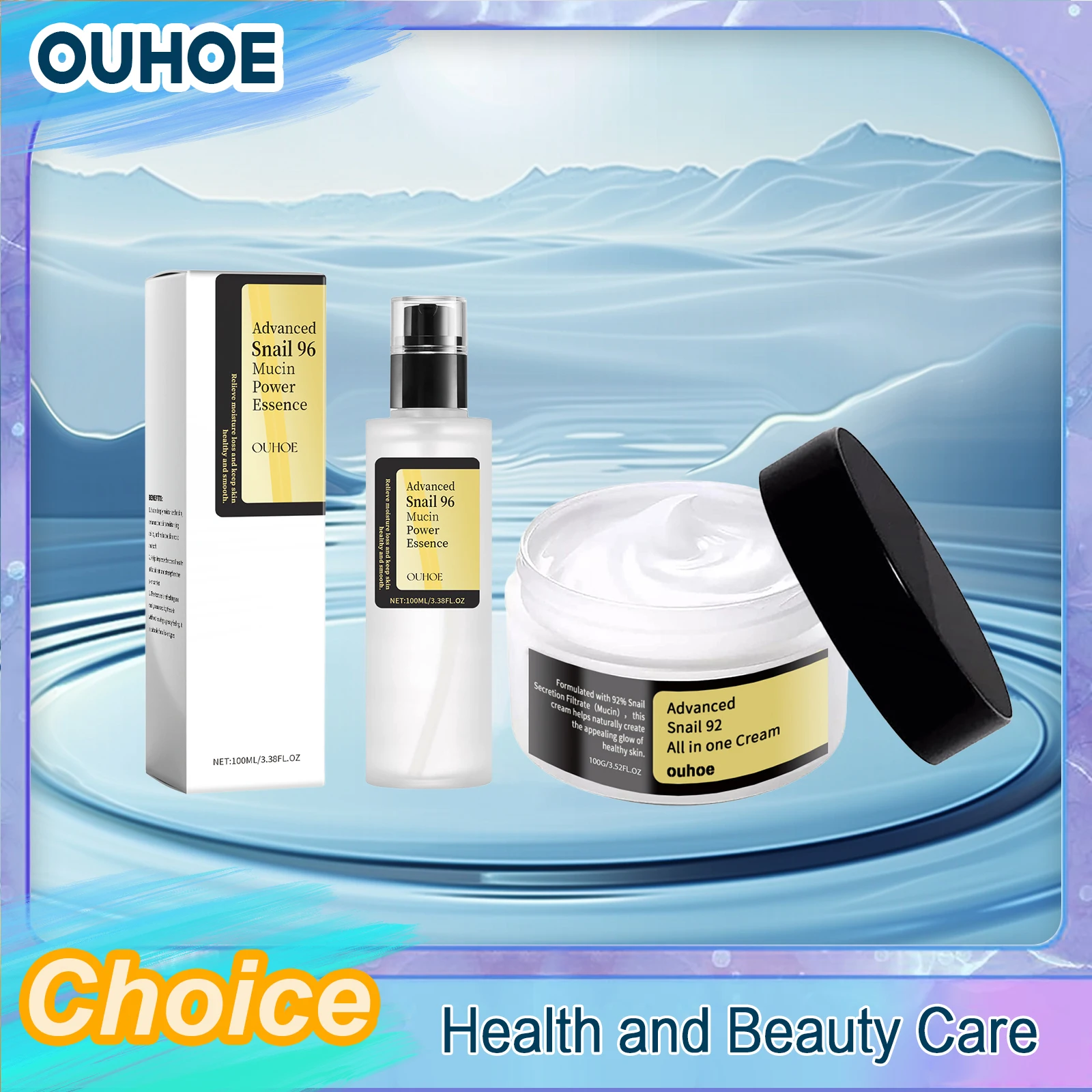 Smoothing Wrinkle Snail Mucin Essence Face Cream Firming Lift Anti-Aging Fine Lines Repairing Brightening Moisturizing Skin Care
Smoothing Wrinkle Snail Mucin Essence Face Cream Firming Lift Anti-Aging Fine Lines Repairing Brightening Moisturizing Skin Care
