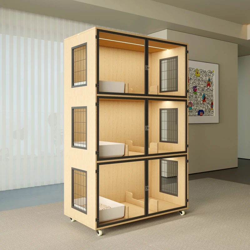 Трехэтажная клетка для кошек из цельного дерева, стеклянный шкаф для домашних животных, панорамный кошачий домик
Трехэтажная клетка для кошек из цельного дерева, стеклянный шкаф для домашних животных, панорамный кошачий домик