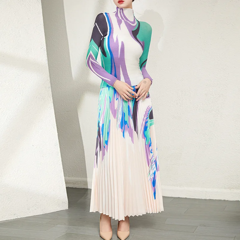 Fashionable Print Design Long Sleeve Women's Set Spring Autumn New Style Pleated Skirt Top Two-Piece Cross-Border Clothing
Fashionable Print Design Long Sleeve Women's Set Spring Autumn New Style Pleated Skirt Top Two-Piece Cross-Border Clothing