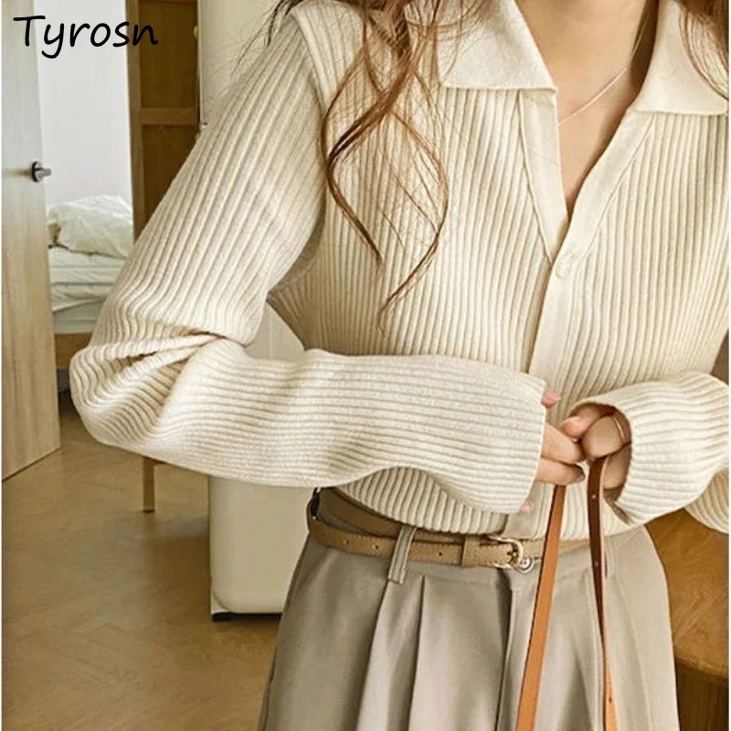 Women Turn Down Collar Cardigans Spring Autumn Office Ladies Simple Basic Knitwear Sweaters Chic Fashion Leisure Single Breasted
Women Turn Down Collar Cardigans Spring Autumn Office Ladies Simple Basic Knitwear Sweaters Chic Fashion Leisure Single Breasted