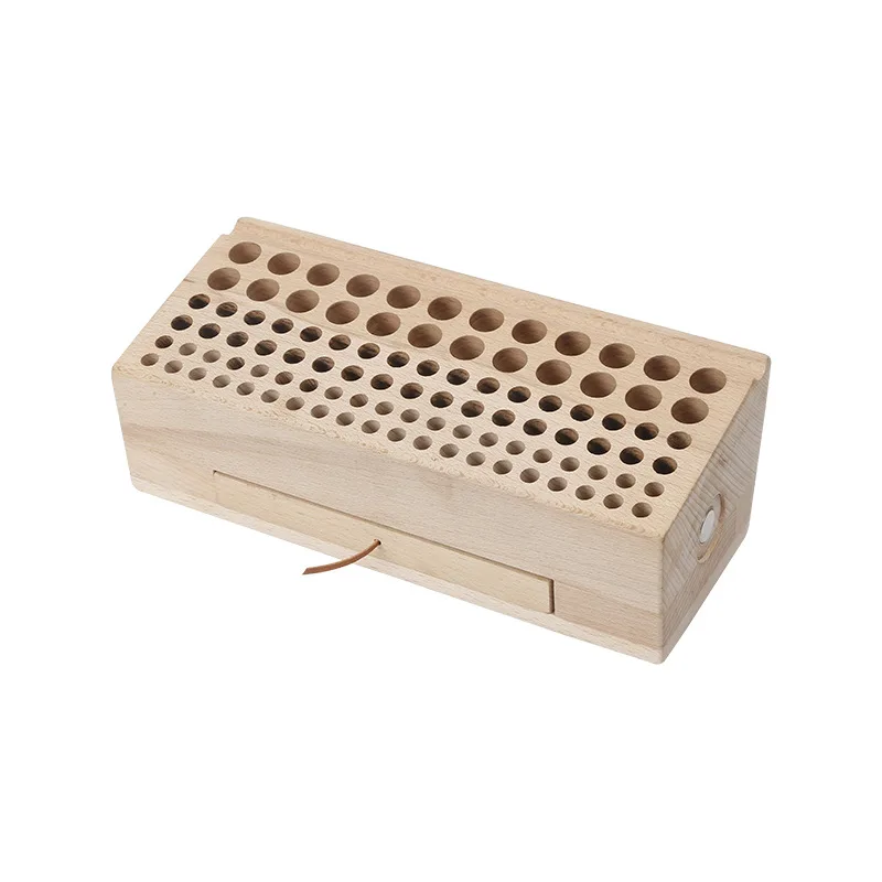 Chuang leather hand sewn DIY tool holder beech 98 hole with drawer tool holder printing tool holder storage box
Chuang leather hand sewn DIY tool holder beech 98 hole with drawer tool holder printing tool holder storage box