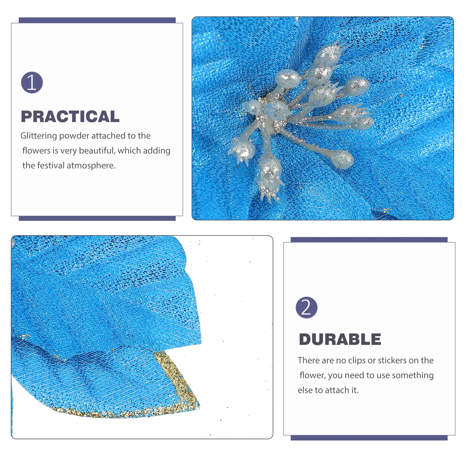 24Pcs Christmas Glitter Flower Xmas Simulation Flower Tree Hanging Pendant Table Setting Decor Christmas Artificial Flowers 
24Pcs Christmas Glitter Flower Xmas Simulation Flower Tree Hanging Pendant Table Setting Decor Christmas Artificial Flowers