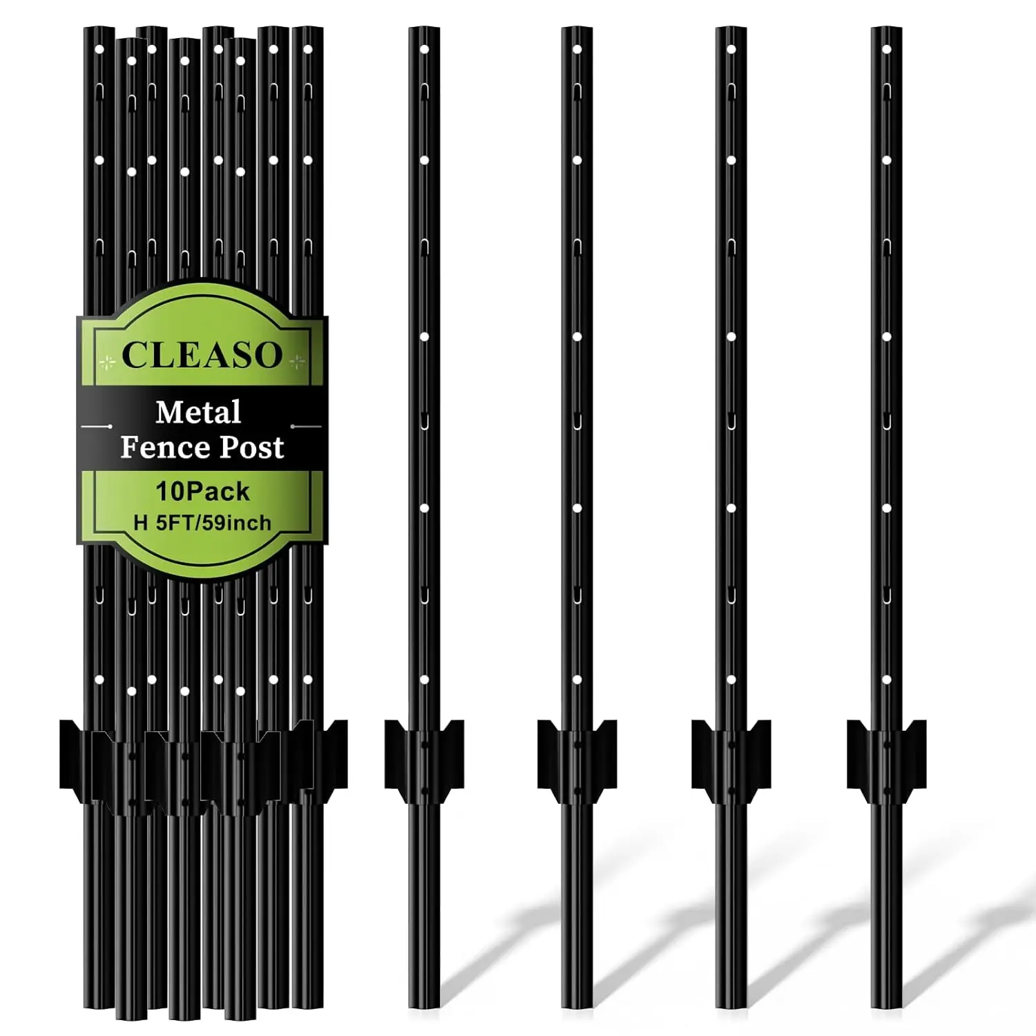 10 Pack 5ft Heavy Duty U-Post Metal Fence Posts, Black Garden Stakes for Wire and Electric Fences
10 Pack 5ft Heavy Duty U-Post Metal Fence Posts, Black Garden Stakes for Wire and Electric Fences