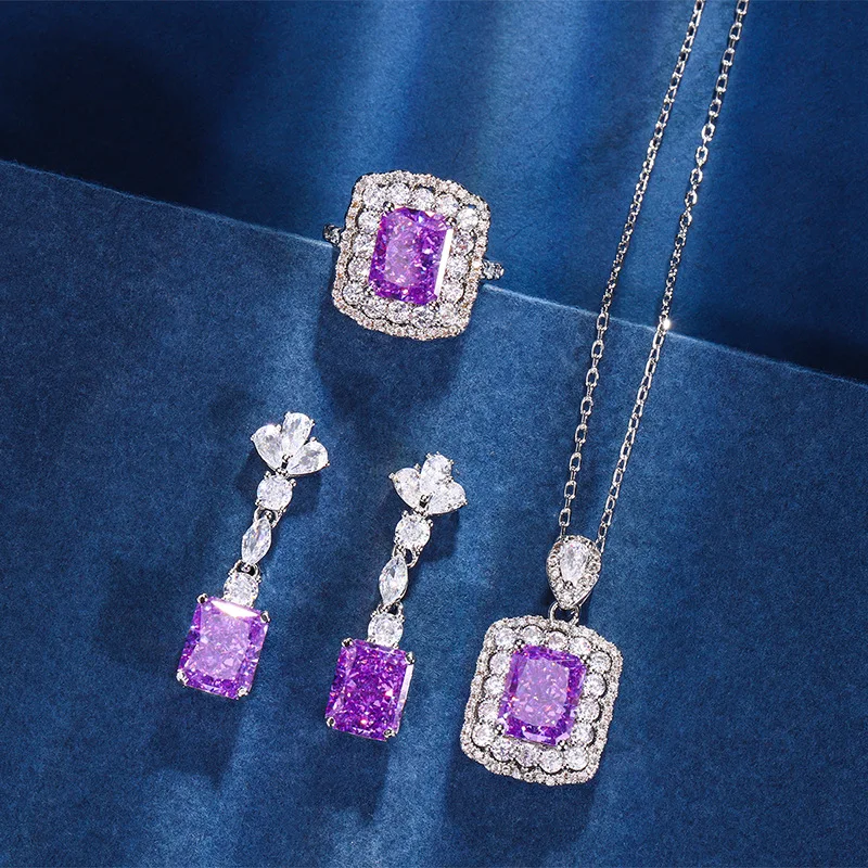 New Jewelry High Carbon Diamond Ice Flower Cut Copper Inlaid Purple Diamond Sugar Cube Set Main Stone 8*10
New Jewelry High Carbon Diamond Ice Flower Cut Copper Inlaid Purple Diamond Sugar Cube Set Main Stone 8*10