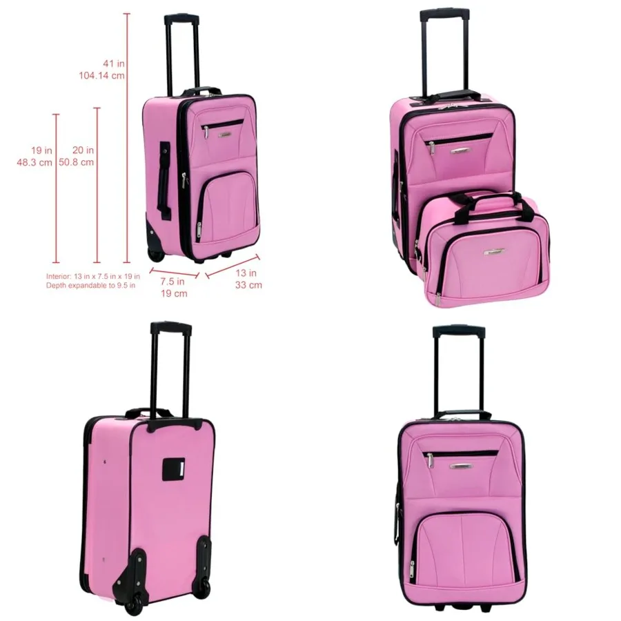 Fashion Softside Luggage Set, Expandable, 14" Tote/19" Upright
Fashion Softside Luggage Set, Expandable, 14" Tote/19" Upright