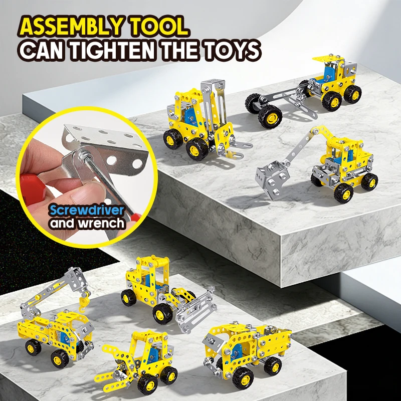 DIY Assembly Engineering Vehicle Variable Multi Shape Building Block Education Kids Toys 3D Model Metal Engineering Brick Gifts
DIY Assembly Engineering Vehicle Variable Multi Shape Building Block Education Kids Toys 3D Model Metal Engineering Brick Gifts