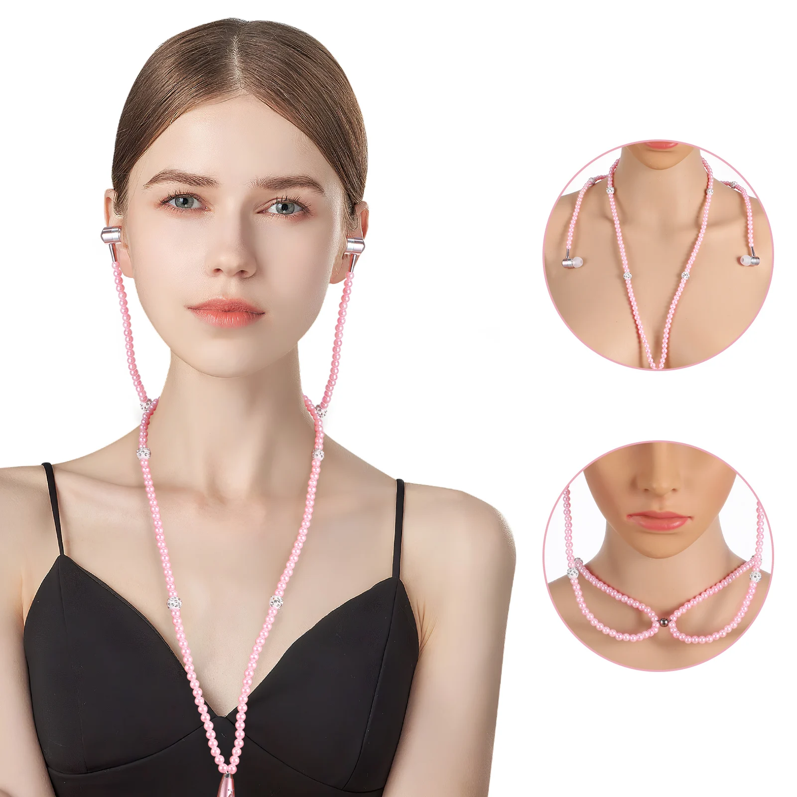 Pearl Chain Design In Ear Headphones Noise Cancelling Mic Sport Running Gym Travel Earbuds Comfortable Isolation Pink
Pearl Chain Design In Ear Headphones Noise Cancelling Mic Sport Running Gym Travel Earbuds Comfortable Isolation Pink