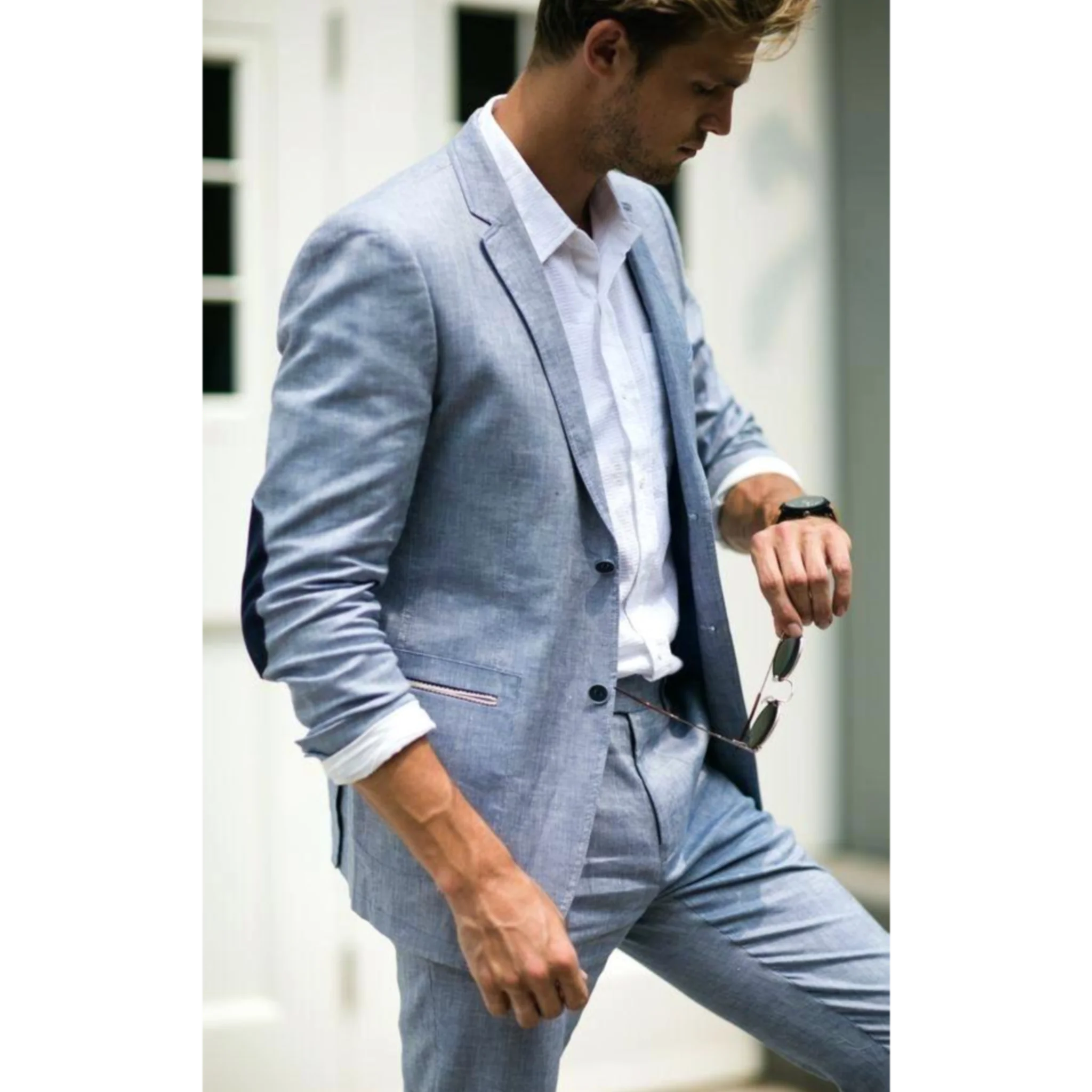 2023 Blue Linen Men's Suit Classic Summer Jacket Men's Suit for Wedding Smart Casual Beach Prom Blazer Slim Fit 2 Piece
2023 Blue Linen Men's Suit Classic Summer Jacket Men's Suit for Wedding Smart Casual Beach Prom Blazer Slim Fit 2 Piece