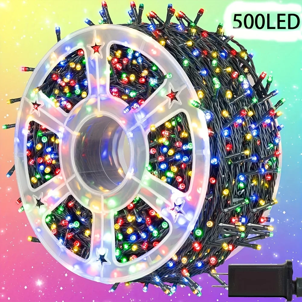 500 LED Christmas Lights, 170 Feet, 8 Lighting Modes With Memory Plug, Waterproof Transparent Wire Lights, Suitable For Outdoor
500 LED Christmas Lights, 170 Feet, 8 Lighting Modes With Memory Plug, Waterproof Transparent Wire Lights, Suitable For Outdoor