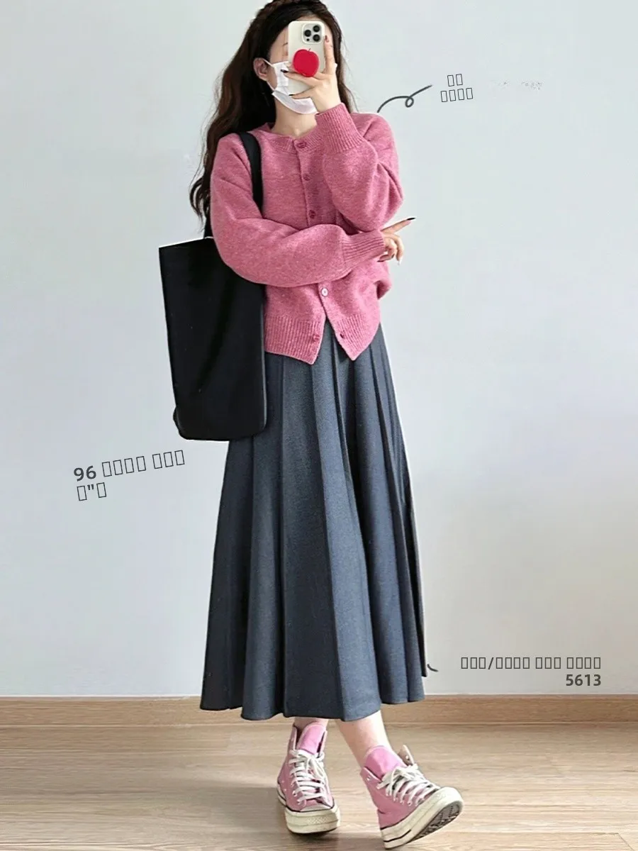ay Woolen High Waist A-Line Skirt Women's Autumn Winter plus Size Pear ape Body Concealing Slimming f-length Skirt
ay Woolen High Waist A-Line Skirt Women's Autumn Winter plus Size Pear ape Body Concealing Slimming f-length Skirt