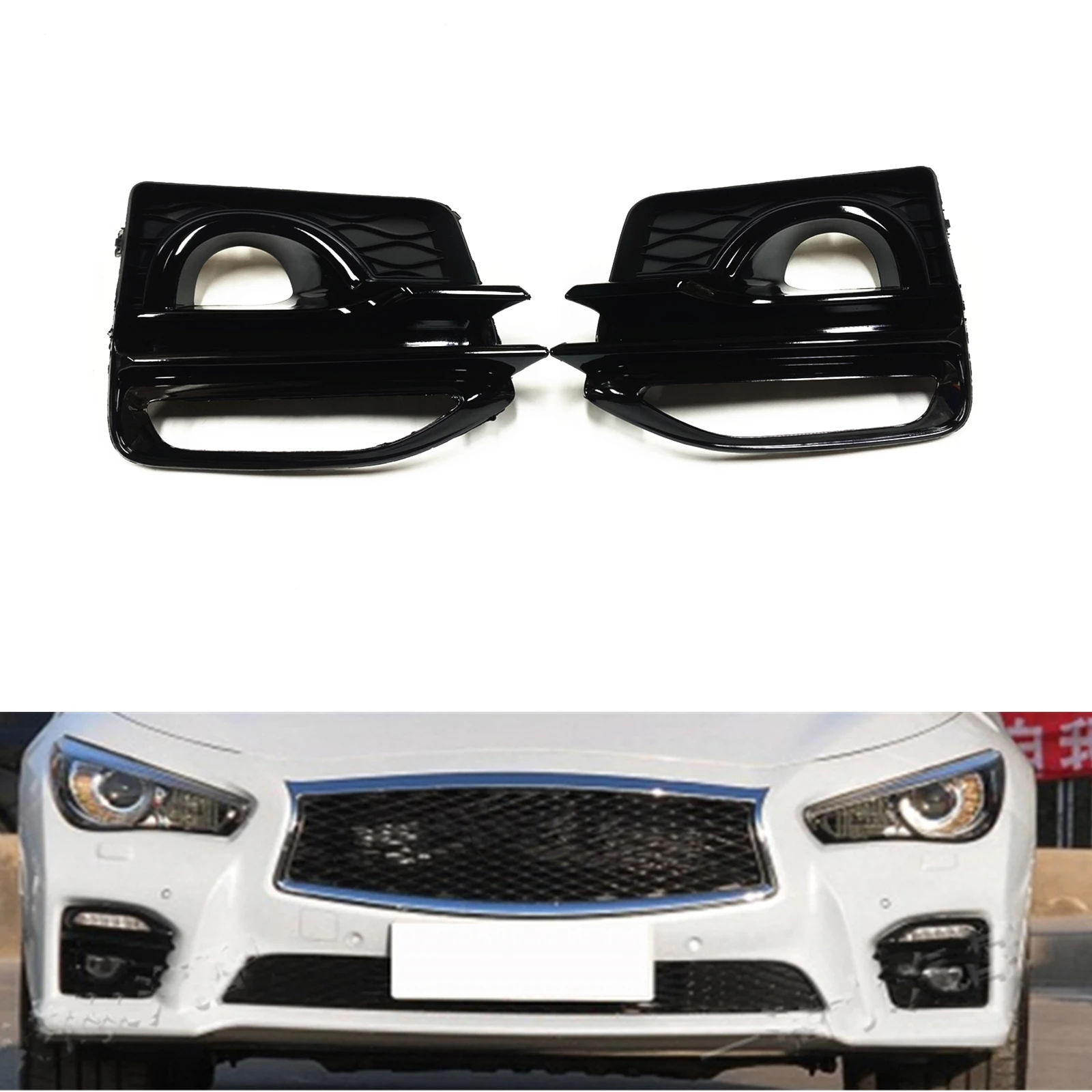 Fog Light Cover For Q50 2014-2017 Sport 622574GA1A 622564GA1A Front Bumper Side Air Vent Intake Grill Frame Bezel
Fog Light Cover For Q50 2014-2017 Sport 622574GA1A 622564GA1A Front Bumper Side Air Vent Intake Grill Frame Bezel